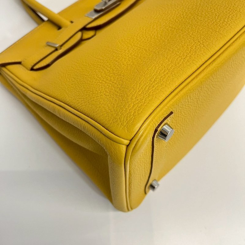 Hermes Birkin30 琥珀黃 玉米黃 銀釦-10