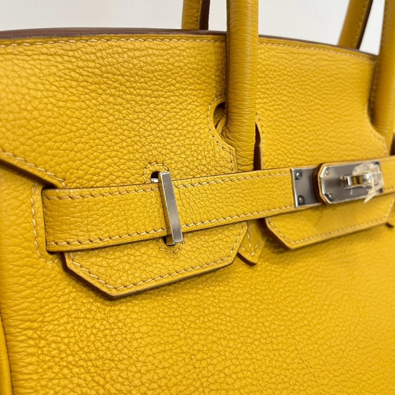 Hermes Birkin30 琥珀黃 玉米黃 銀釦-16
