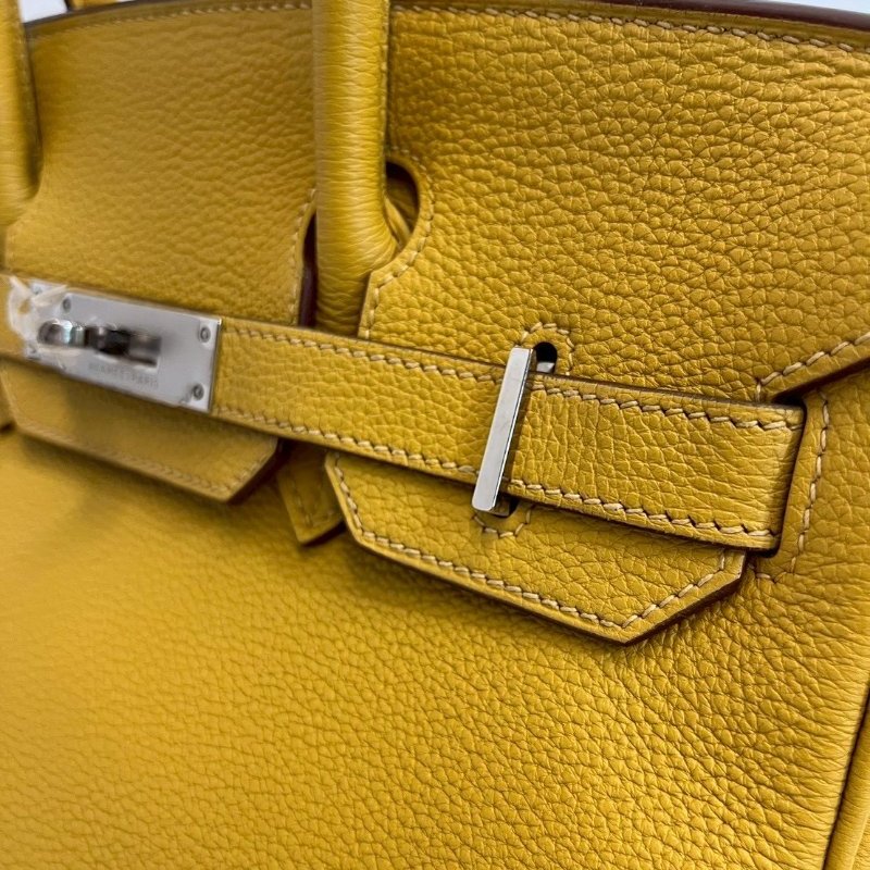 Hermes Birkin30 琥珀黃 玉米黃 銀釦-17