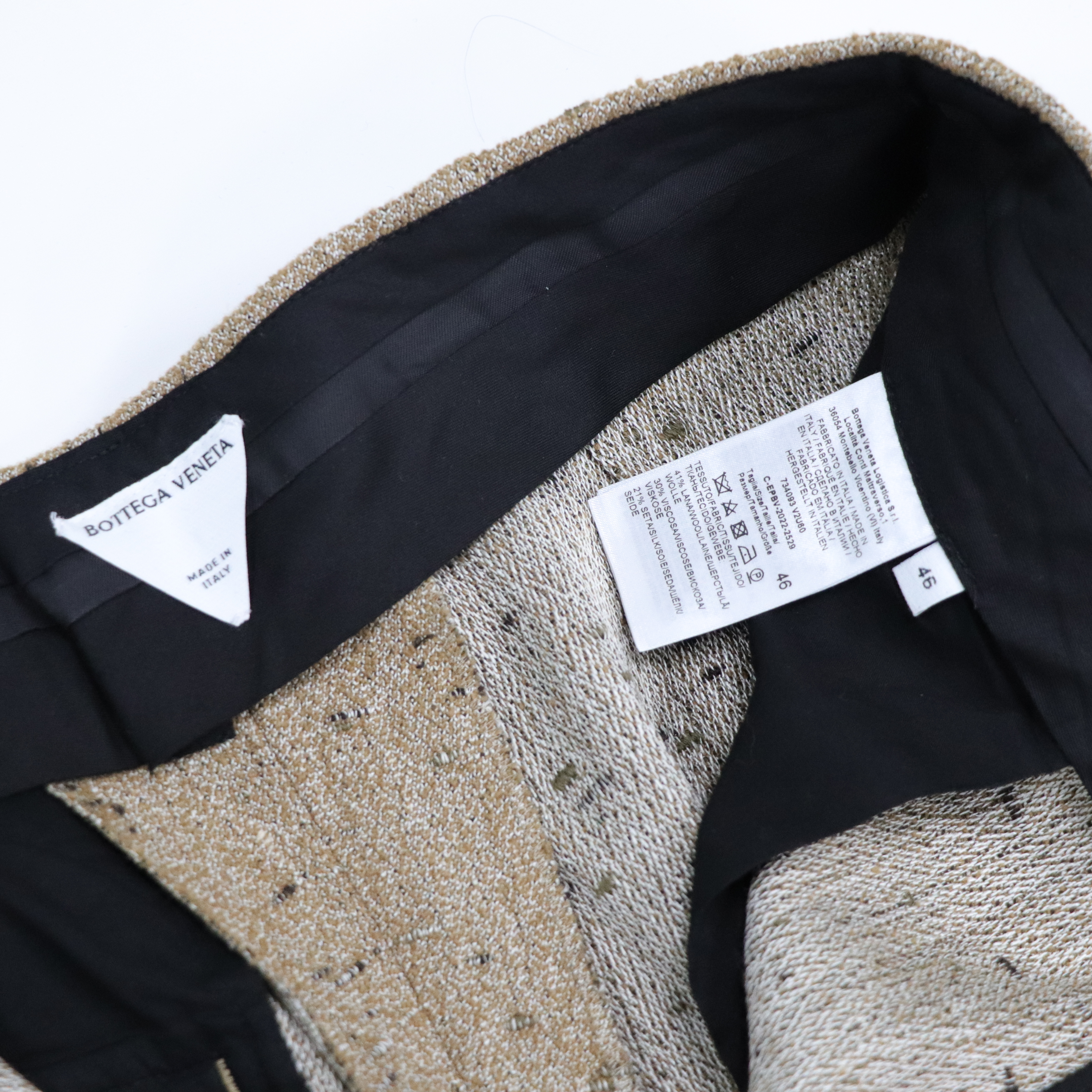 Bottega Veneta 寶緹嘉 棕色 羊毛 粗毛呢 西裝褲 740379-4
