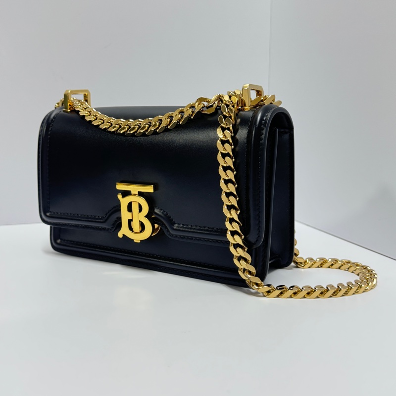 (極新🎁) Burberry 巴寶莉 全牛皮 黑金斜背包 【專櫃價85,000】-1