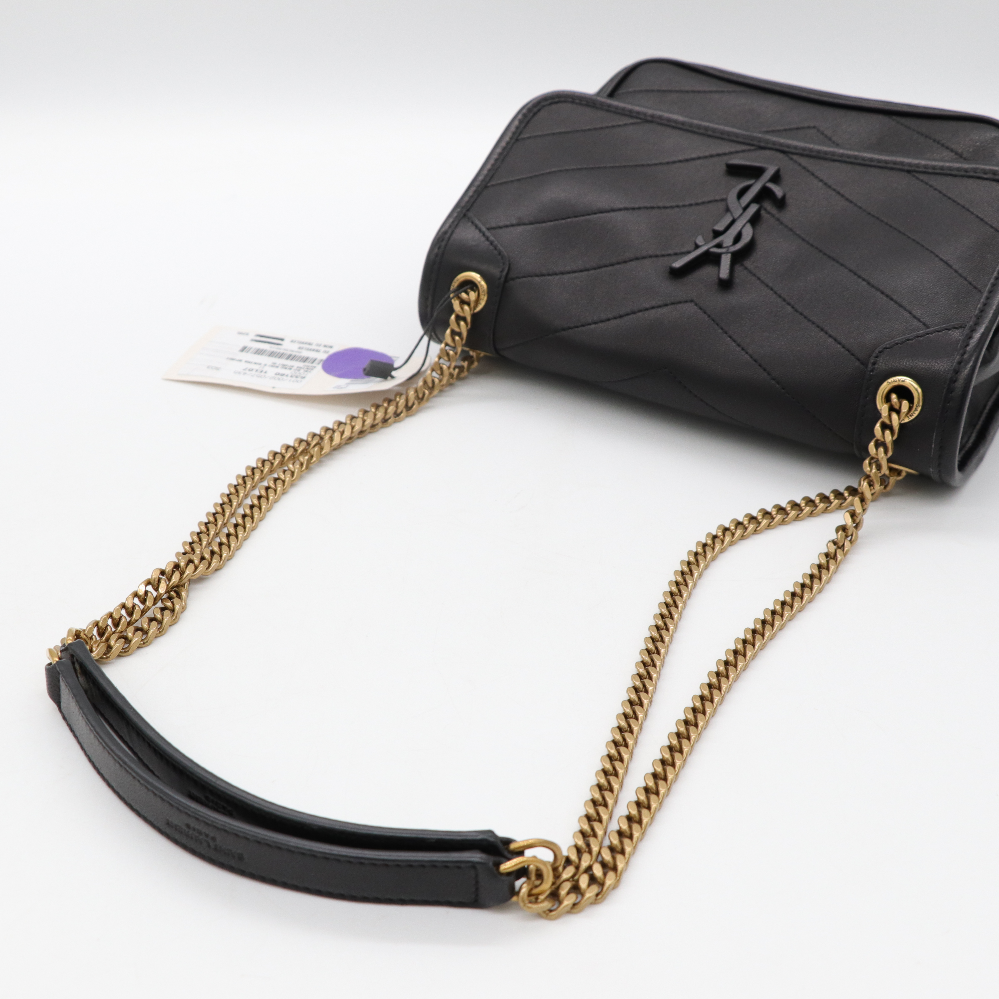 Saint Laurent YSL 聖羅蘭 NIKI 黑色 V紋 皮 郵差包 肩背包 斜背包 兩用包-7