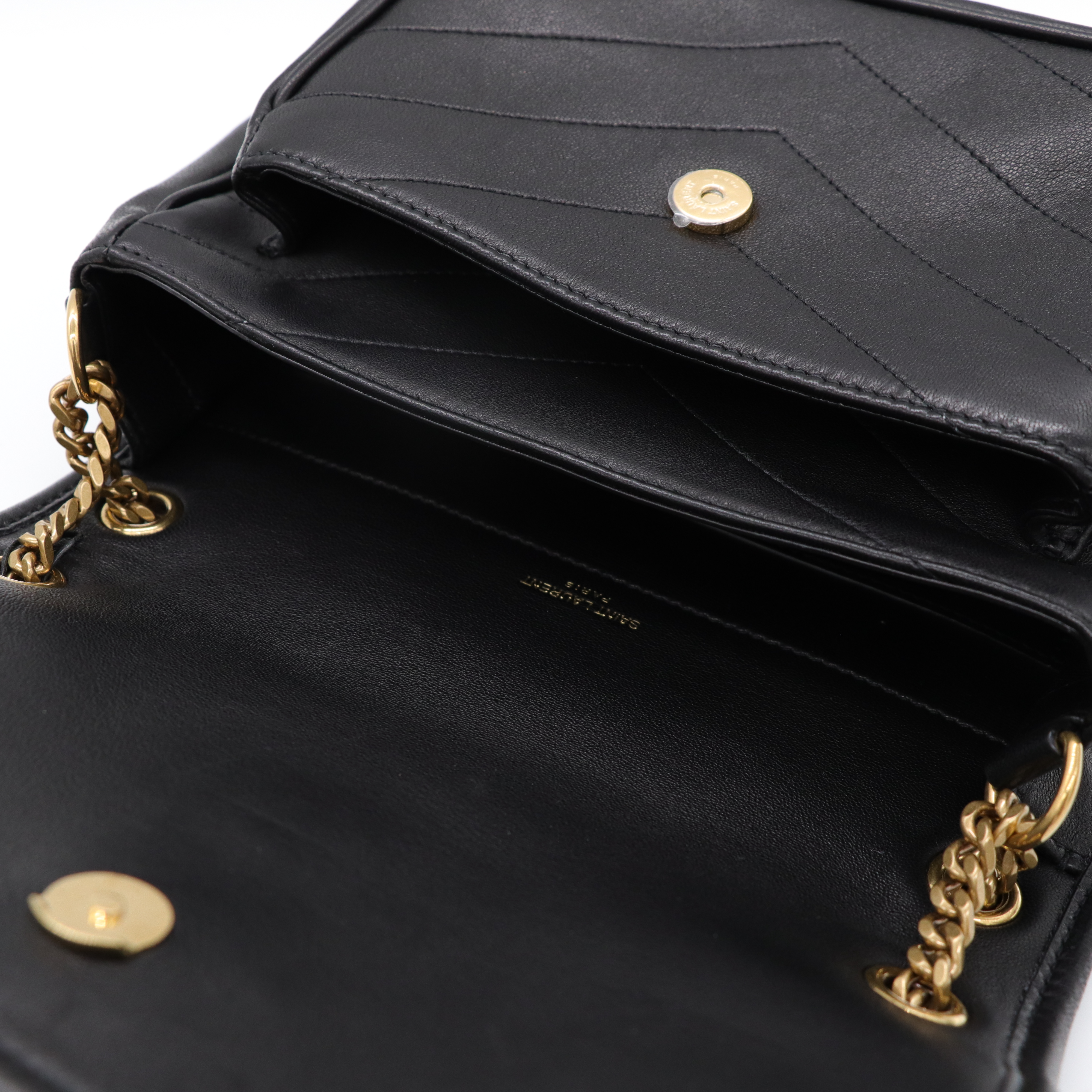 Saint Laurent YSL 聖羅蘭 NIKI 黑色 V紋 皮 郵差包 肩背包 斜背包 兩用包-10