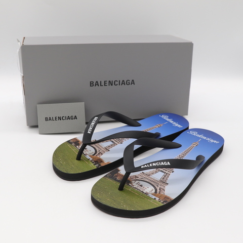 Balenciaga 巴黎世家 巴黎鐵塔 海灘 夾腳拖 拖鞋  42 （全新商品）
