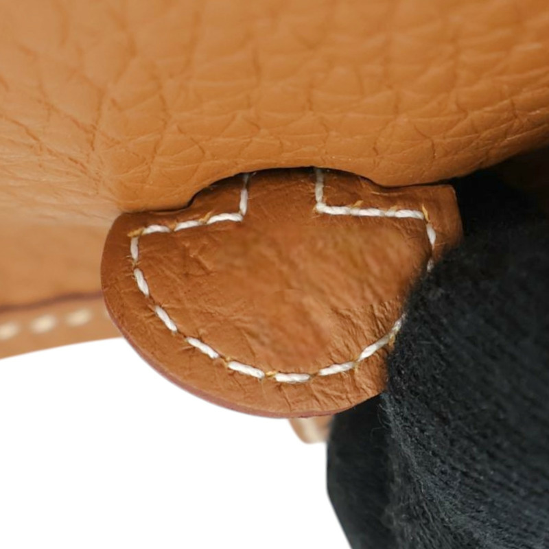 金棕色 Togo牛皮 Mini Evelyne肩背包 K刻 銀扣【HERMES 愛馬仕】 H069426CK-5
