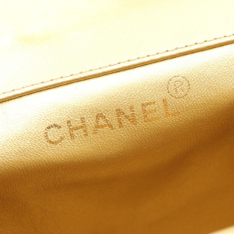 香奈兒 (CHANEL) 絎縫鏈條雙肩包,皮革材質,金色五金配件,二手女士 Coco CC 標誌-3