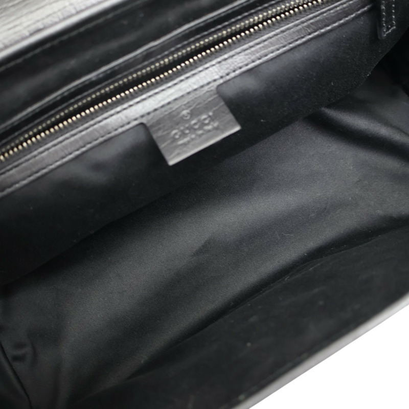 黑色 GG帆布 Bamboo Bullet 肩背包【GUCCI 古馳】 111713-2