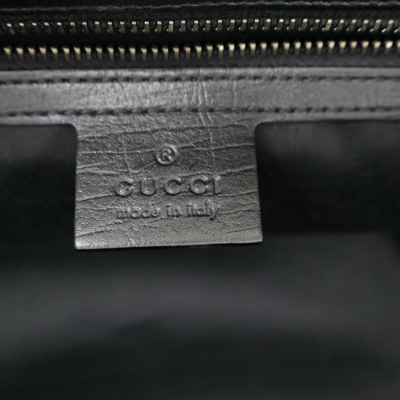 黑色 GG帆布 Bamboo Bullet 肩背包【GUCCI 古馳】 111713-4