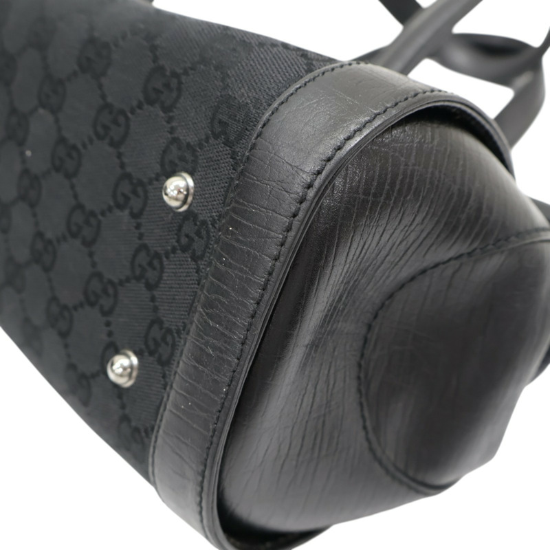 黑色 GG帆布 Bamboo Bullet 肩背包【GUCCI 古馳】 111713-8