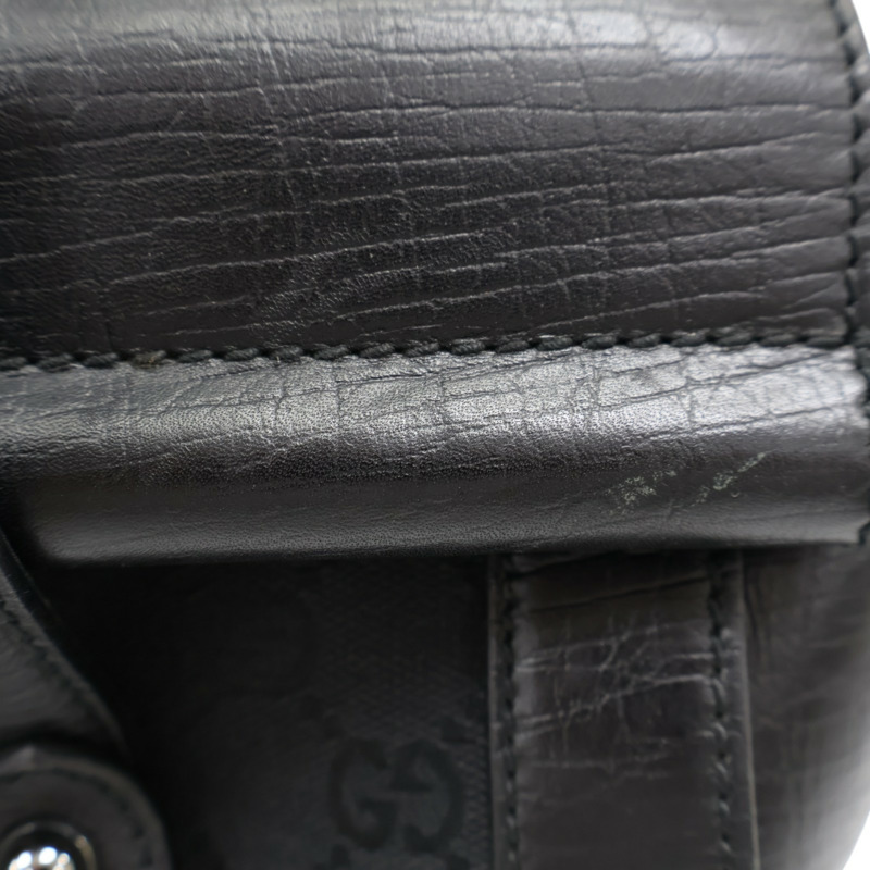 黑色 GG帆布 Bamboo Bullet 肩背包【GUCCI 古馳】 111713-9