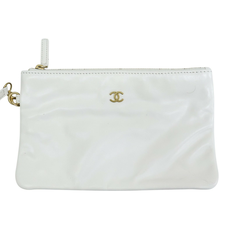白色 菱格紋 羊皮 22 Small 鍊帶 肩背包 金釦【CHANEL 香奈兒】 AS3260-2