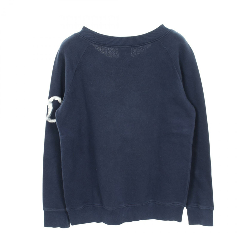 香奈兒 (CHANEL) 2013 聖誕系列長袖衛衣,純棉材質,海軍藍,二手女款 M 碼-1