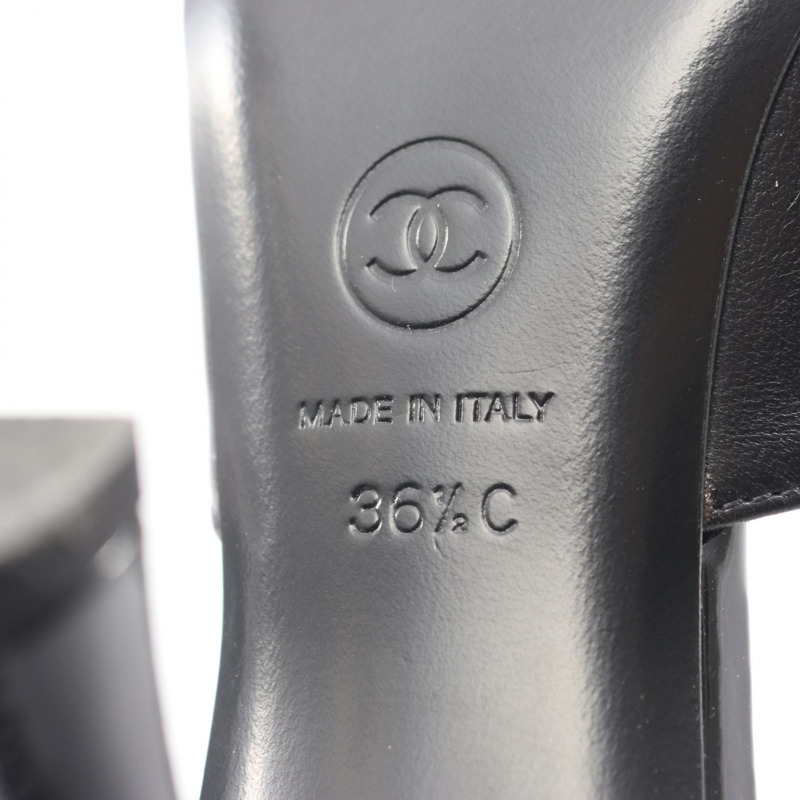 香奈兒 (CHANEL) Icon 高跟鞋 #36 1/2 G36314 皮革漆皮黑二手 CC-5
