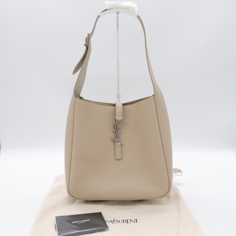 Saint Laurent 聖羅蘭 LE 5 À 7經典柔軟 小款 手袋 米色 小牛皮 手提包 （未使用保存品）