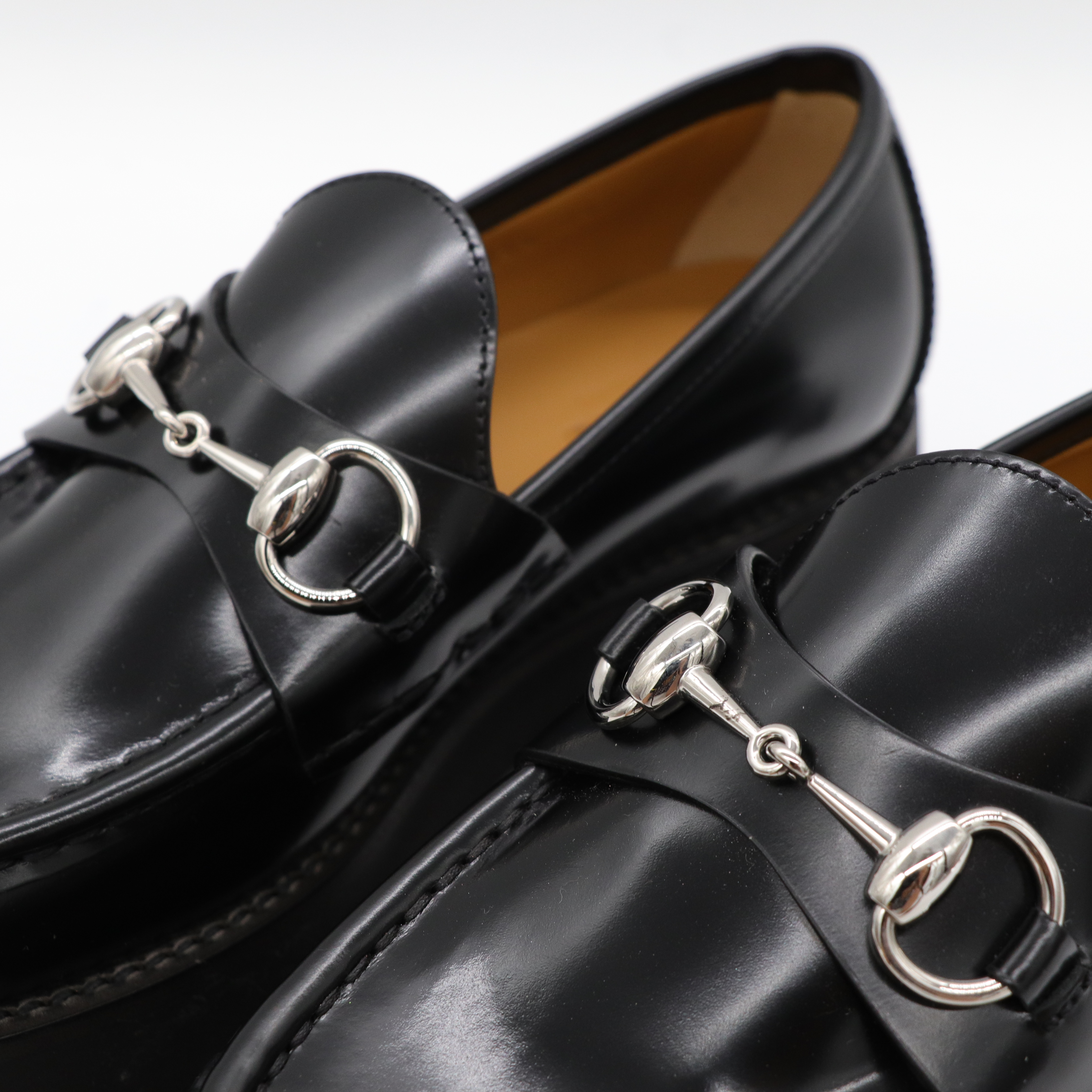 Gucci 古馳 黑色 厚底 樂福鞋 銀扣 EU35.5 未使用保存品-9