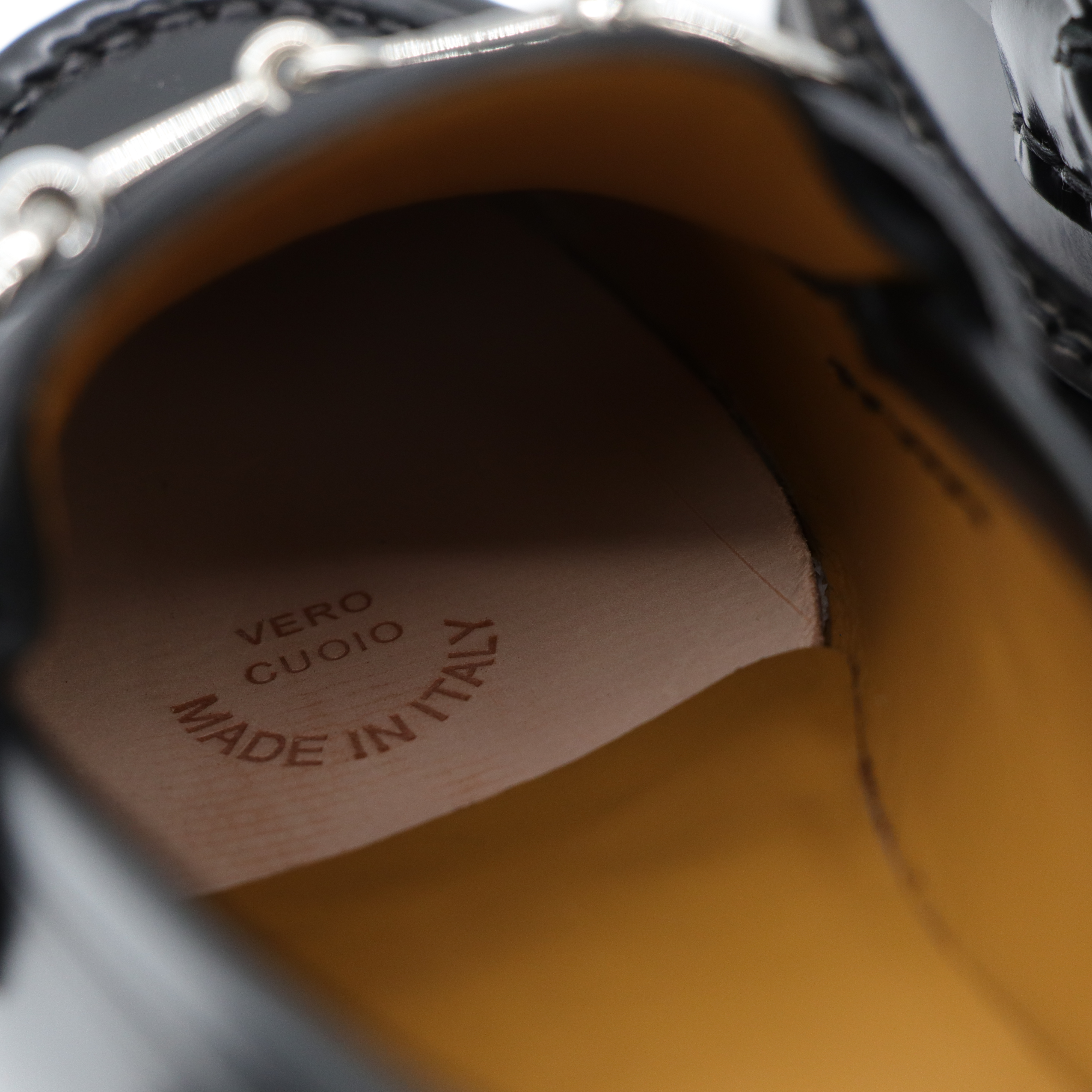 Gucci 古馳 黑色 厚底 樂福鞋 銀扣 EU35.5 未使用保存品-13