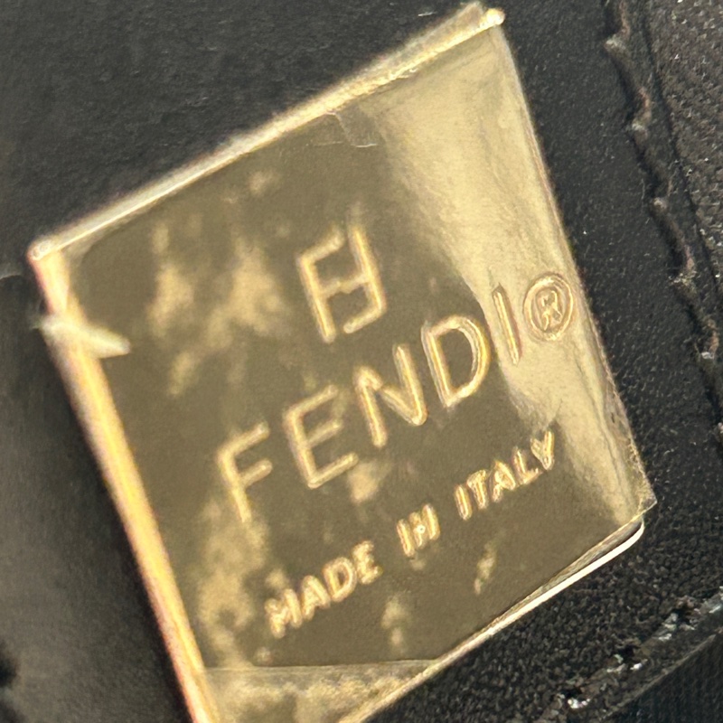 Fendi 黑銀色 拼接款 手提包-5