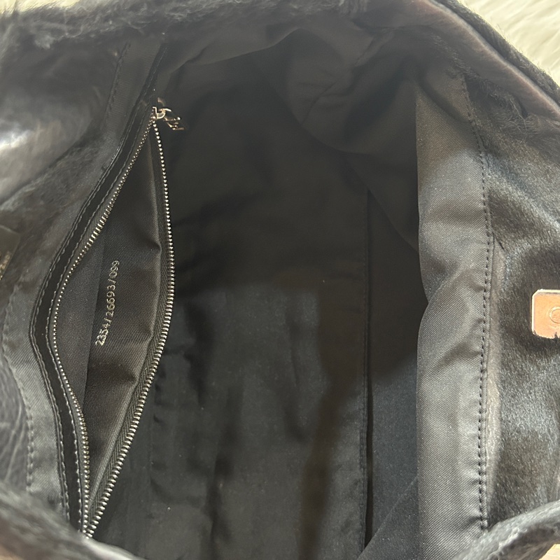 Fendi 黑銀色 拼接款 手提包-6