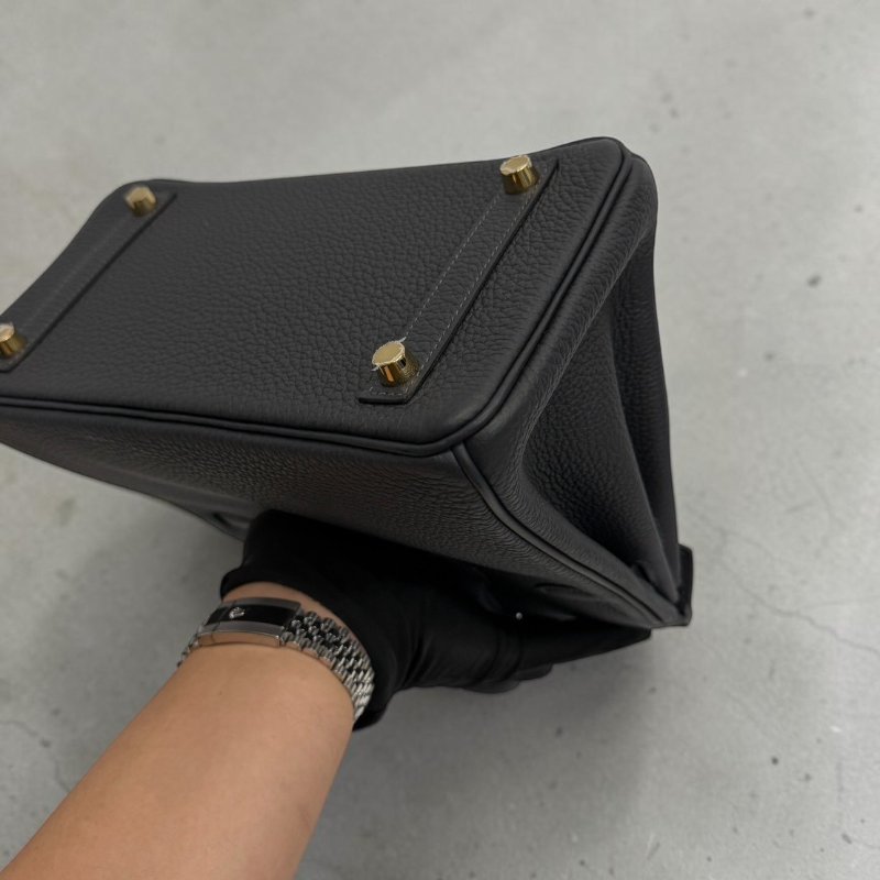 Hermes Birkin25 金釦 膠膜未撕 W刻 Togo皮 臺灣購證正本 全配-12