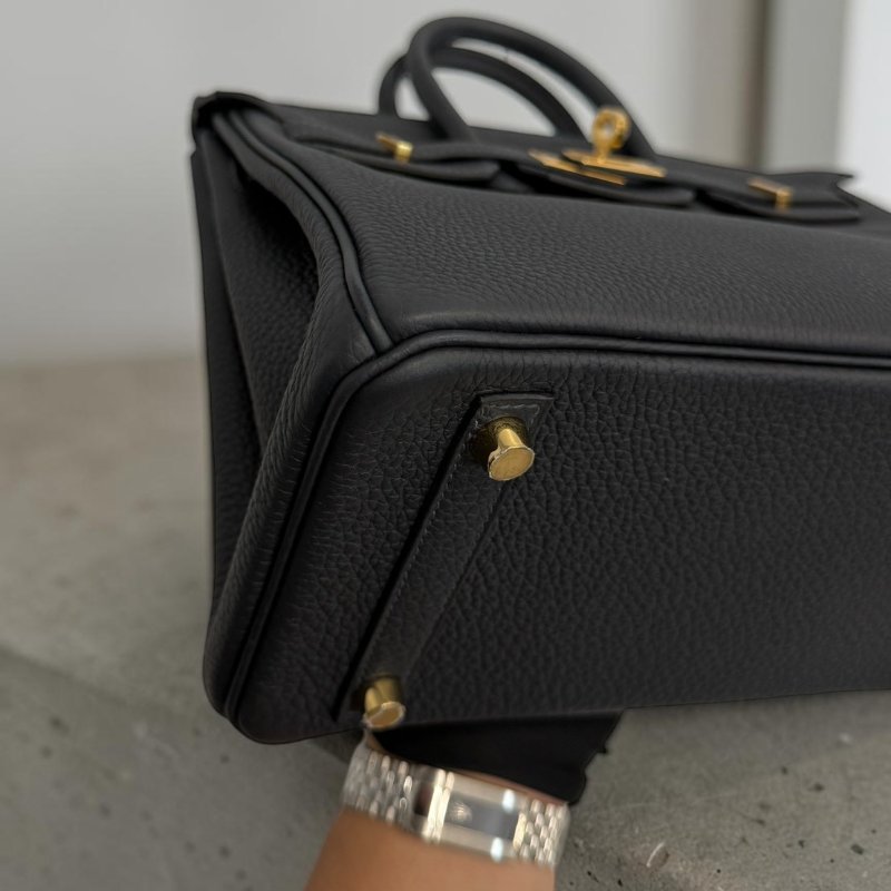 Hermes Birkin25 金釦 膠膜未撕 W刻 Togo皮 臺灣購證正本 全配-14