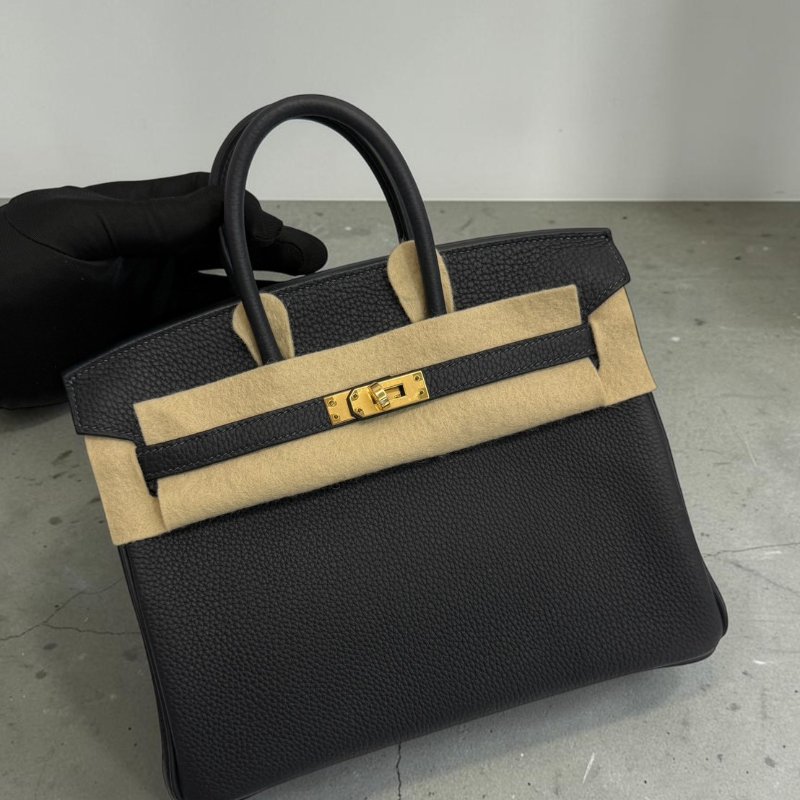 Hermes Birkin25 金釦 膠膜未撕 W刻 Togo皮 臺灣購證正本 全配-16