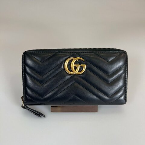 GUCCI 443123 黑色Marmontㄇ拉長夾