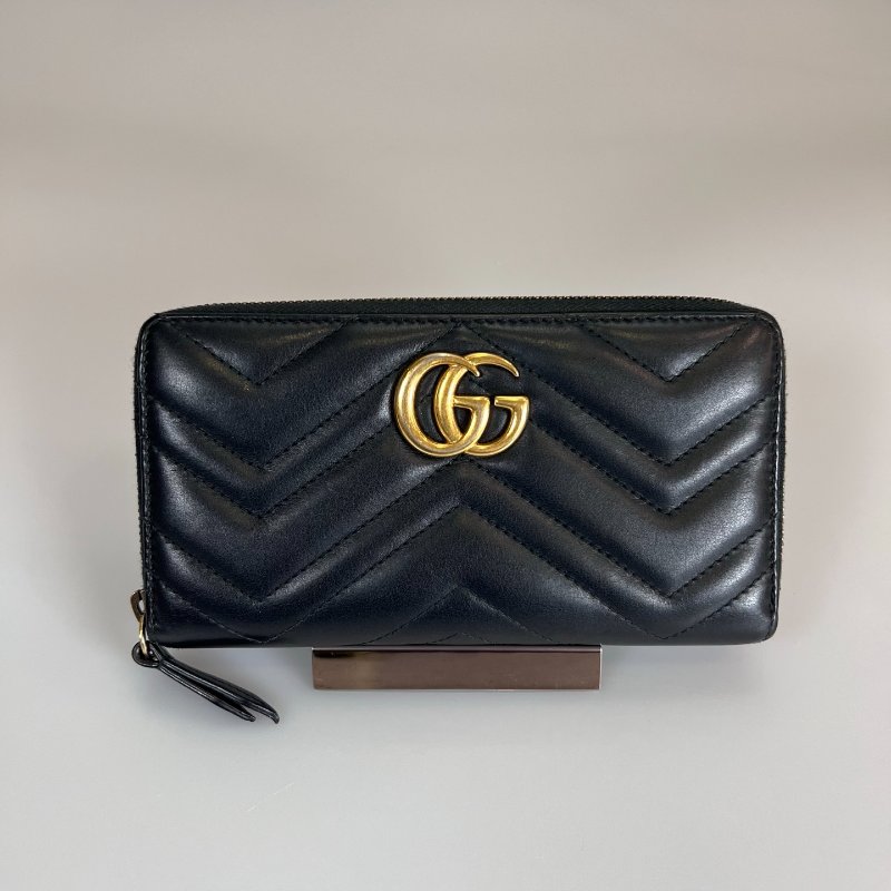 GUCCI 443123 黑色Marmontㄇ拉長夾-0