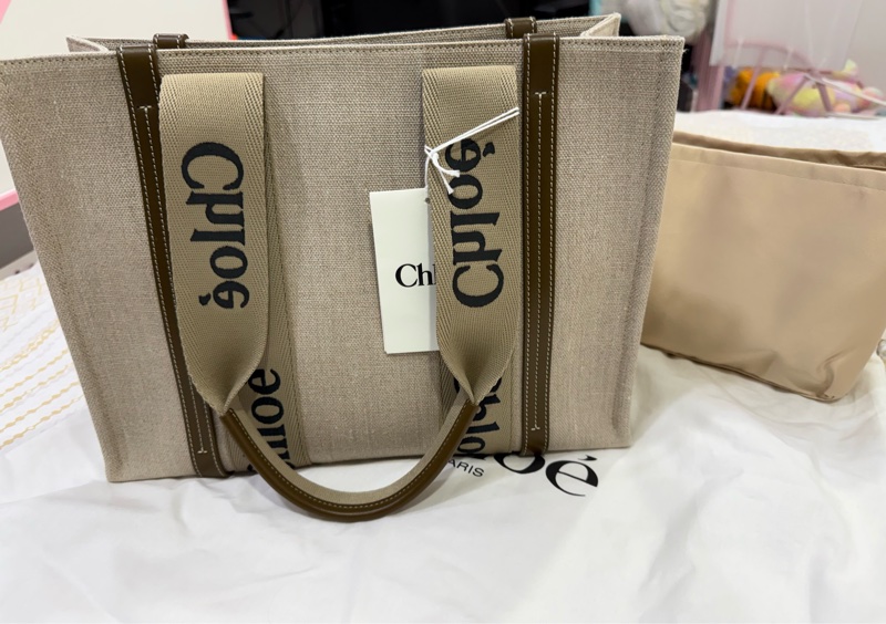 Chloe Woody肩背包中款 橄欖綠-0