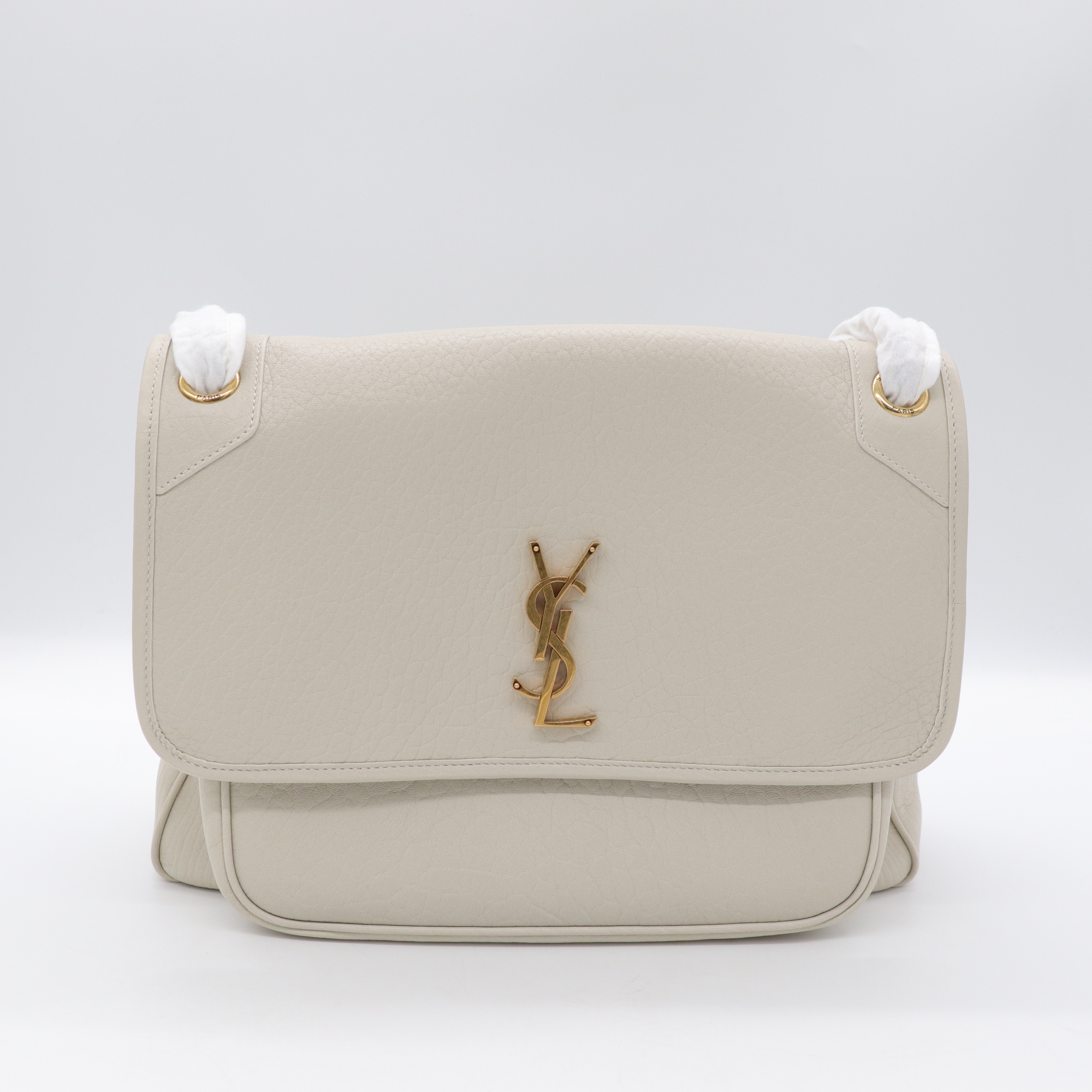 Saint Laurent YSL 聖羅蘭 白色NIKI 山羊皮 郵差包 手提包 肩背包 兩用包 (未使用保存品)-1
