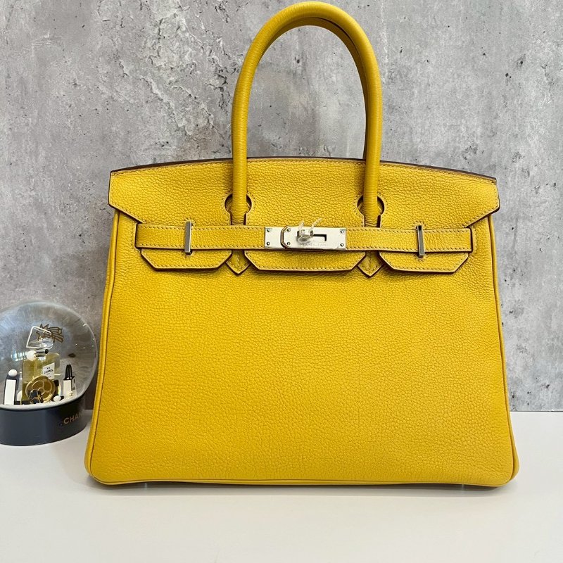 Hermes Birkin30 琥珀黃 玉米黃 銀釦-0