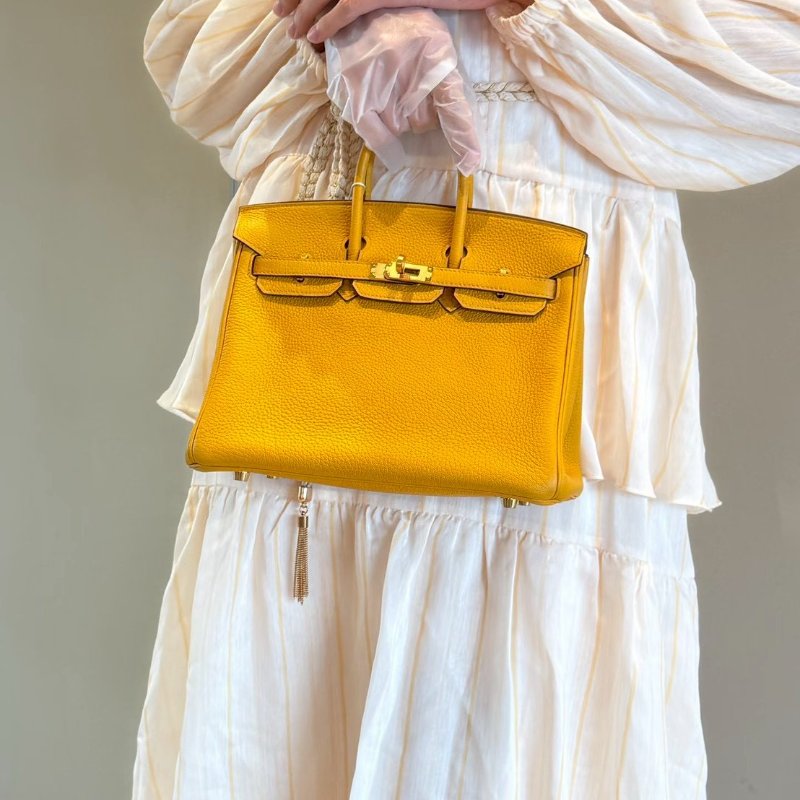 Hermes Birkin30 琥珀黃 玉米黃 銀釦-1