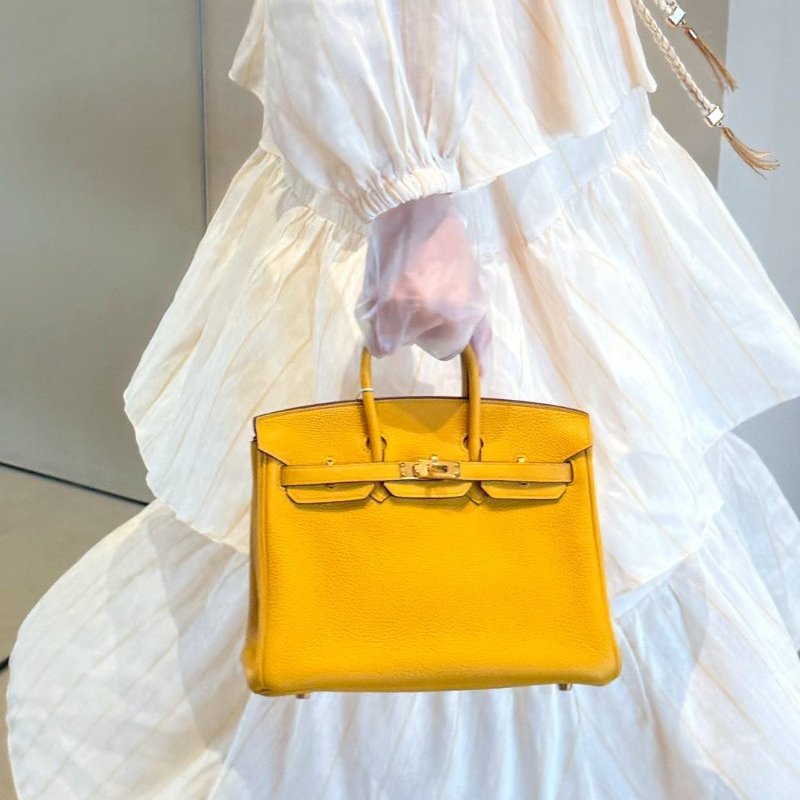 Hermes Birkin30 琥珀黃 玉米黃 銀釦-3