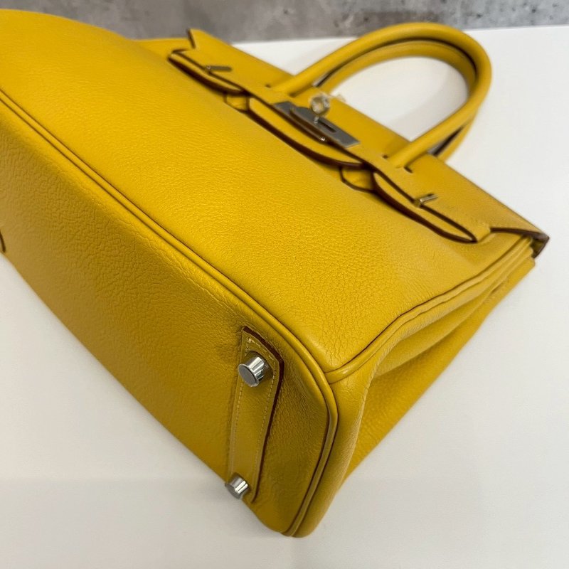 Hermes Birkin30 琥珀黃 玉米黃 銀釦-11
