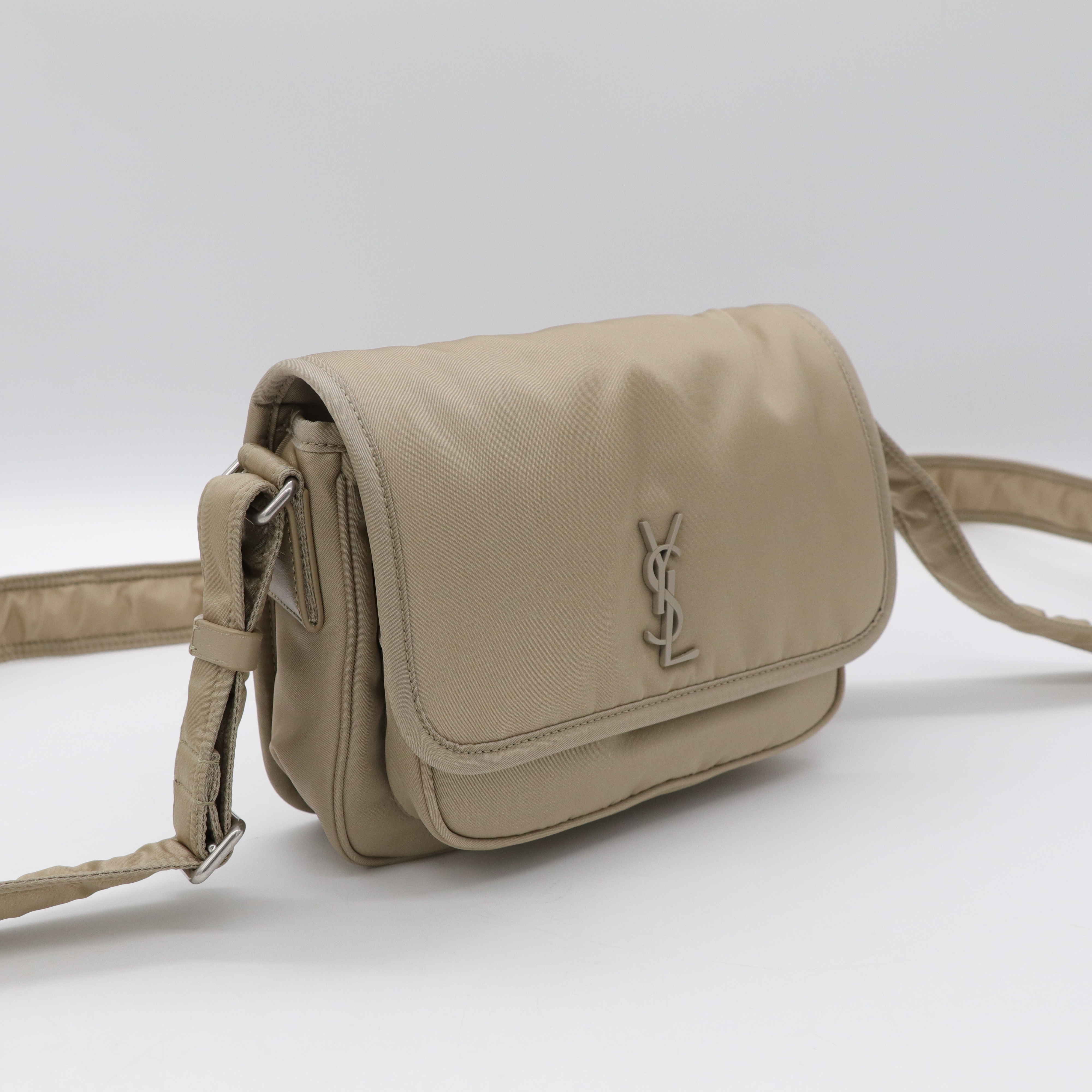 Saint Laurent YSL 聖羅蘭 NIKI 卡其色 尼龍 斜背包 郵差包-2