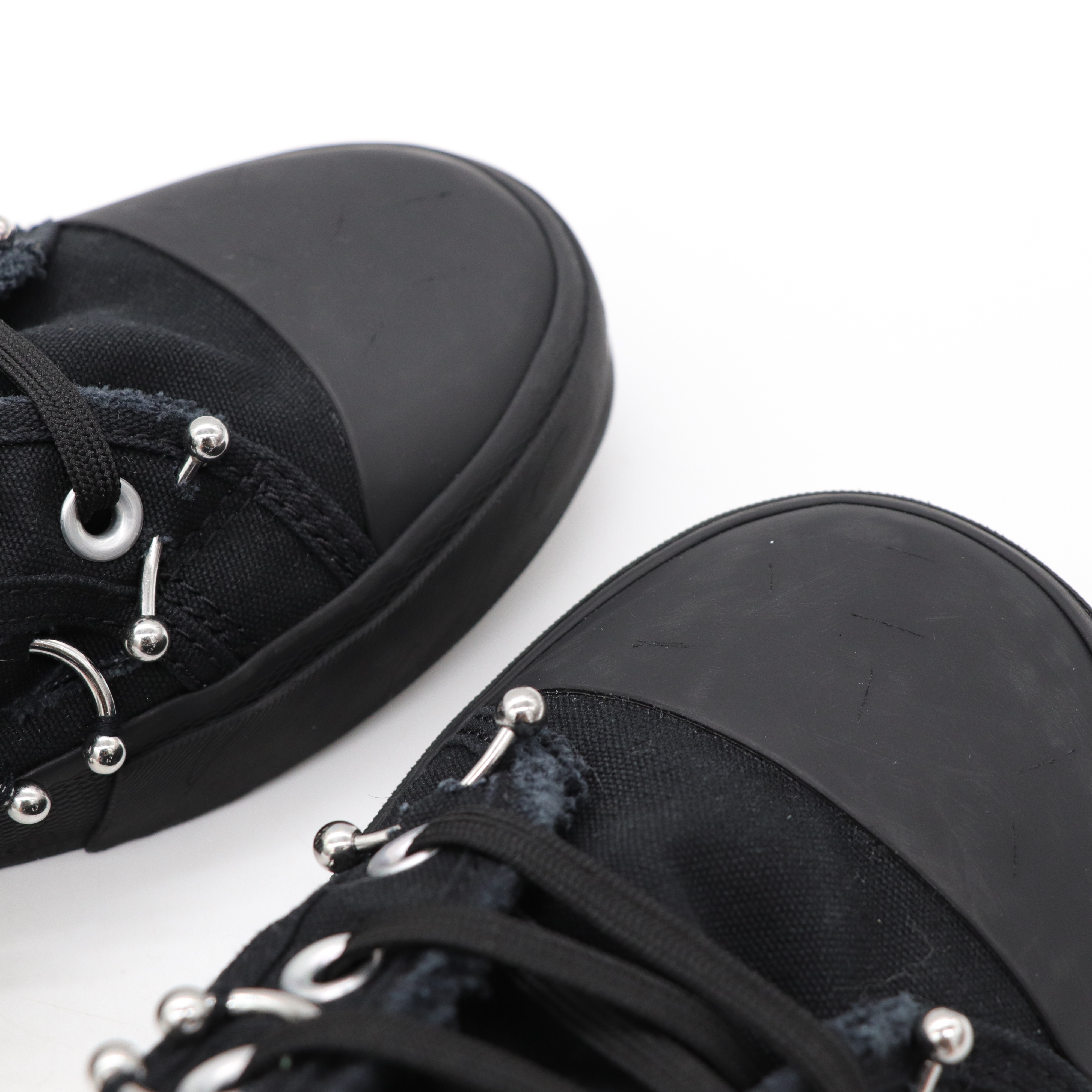Balenciaga巴黎世家 黑色 鉚釘鉤環 帆布 厚底 拖鞋 EU42-10