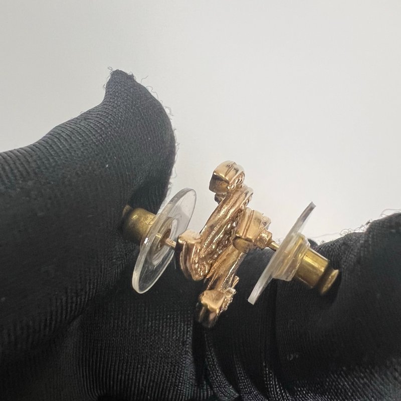 CHANEL F21-A 立體圓點雙C耳環-5