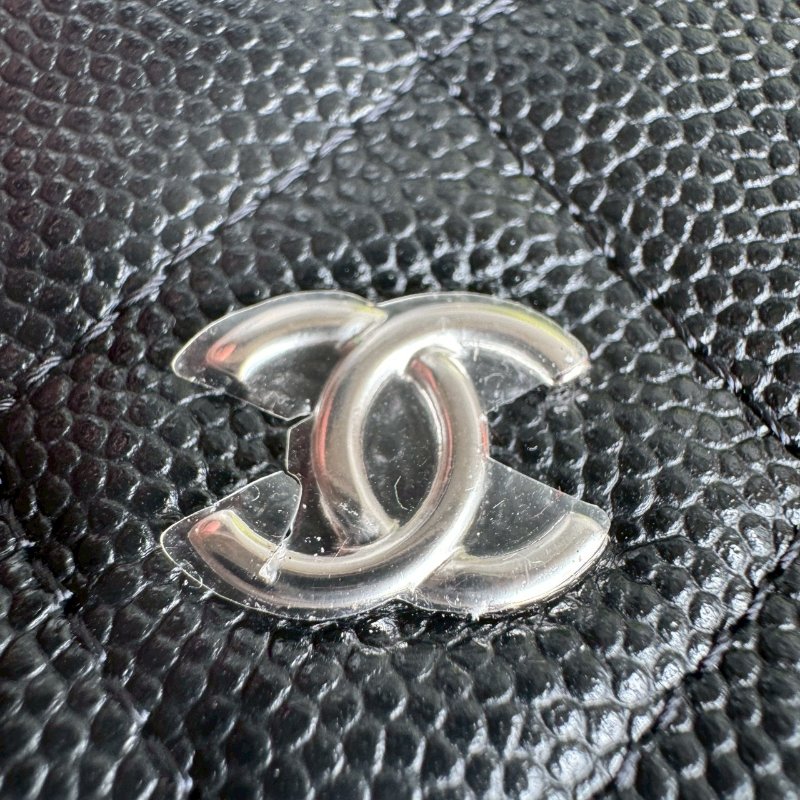 99新閒置✨Chanel 黑色荔枝一字零錢包-6