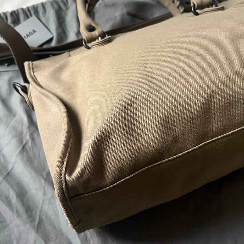 99新Balenciaga/巴黎世家新款卡其色帆布LeCity手提包單肩包斜挎包 ✅正品-2