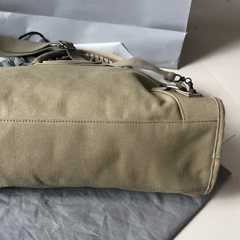 99新Balenciaga/巴黎世家新款卡其色帆布LeCity手提包單肩包斜挎包 ✅正品-4