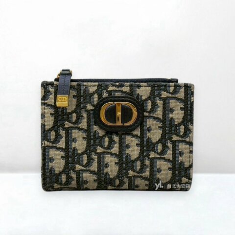 A13237-DIOR 30 Montaigne Dahlia 老花刺繡對開短夾S2197UTZQ_M928