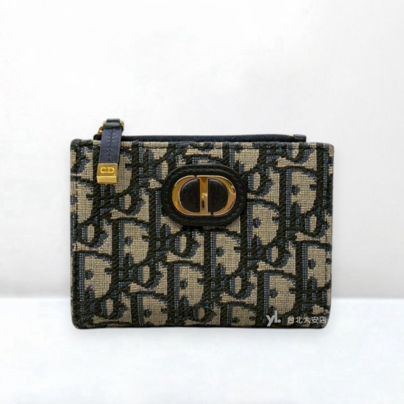 A13237-DIOR 30 Montaigne Dahlia 老花刺繡對開短夾S2197UTZQ_M928-0
