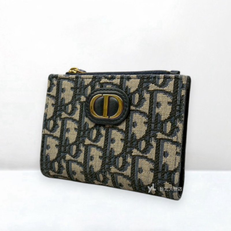 A13237-DIOR 30 Montaigne Dahlia 老花刺繡對開短夾S2197UTZQ_M928-2