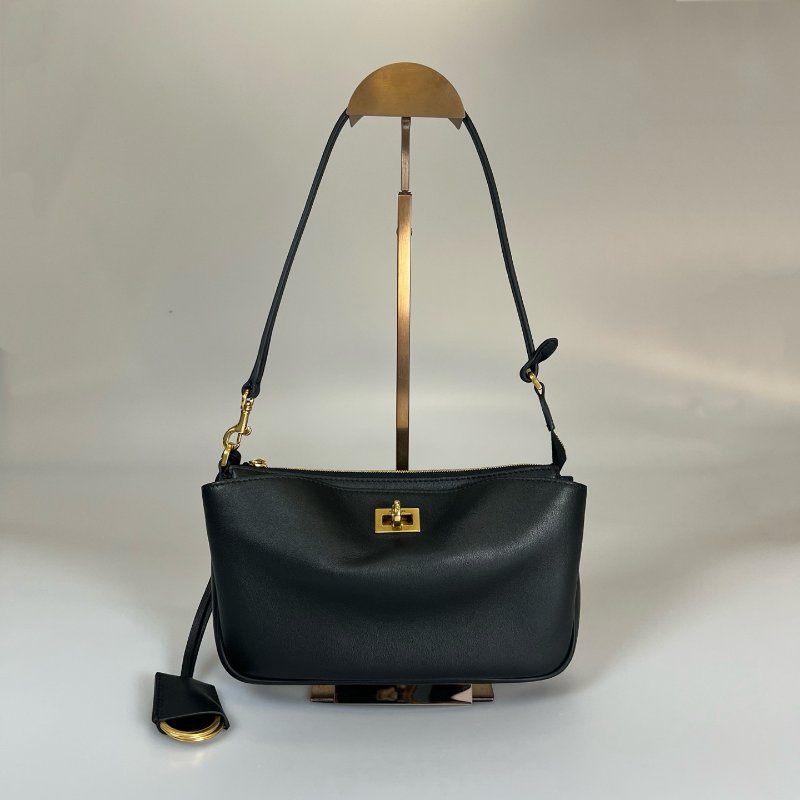 BALENCIAGA 黑牛皮Rodeo肩背包 MINI-0