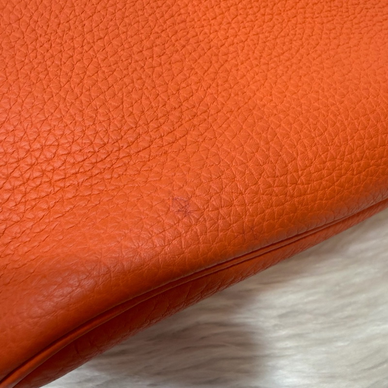 HERMES SO KELLY 26 TOGO愛馬仕橘色銀釦凱莉包肩背包斜背包水桶包-5