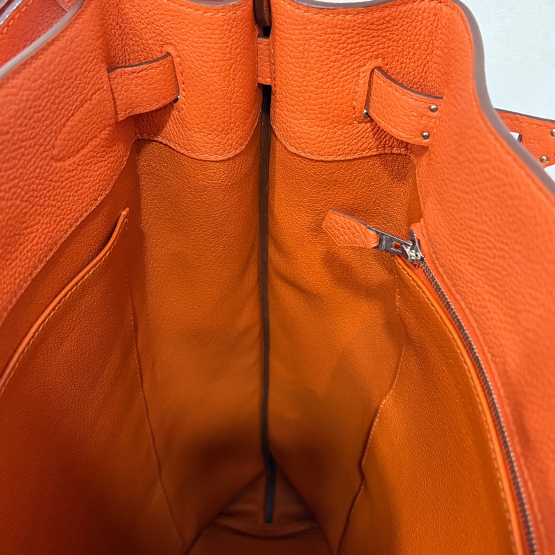 HERMES SO KELLY 26 TOGO愛馬仕橘色銀釦凱莉包肩背包斜背包水桶包-38