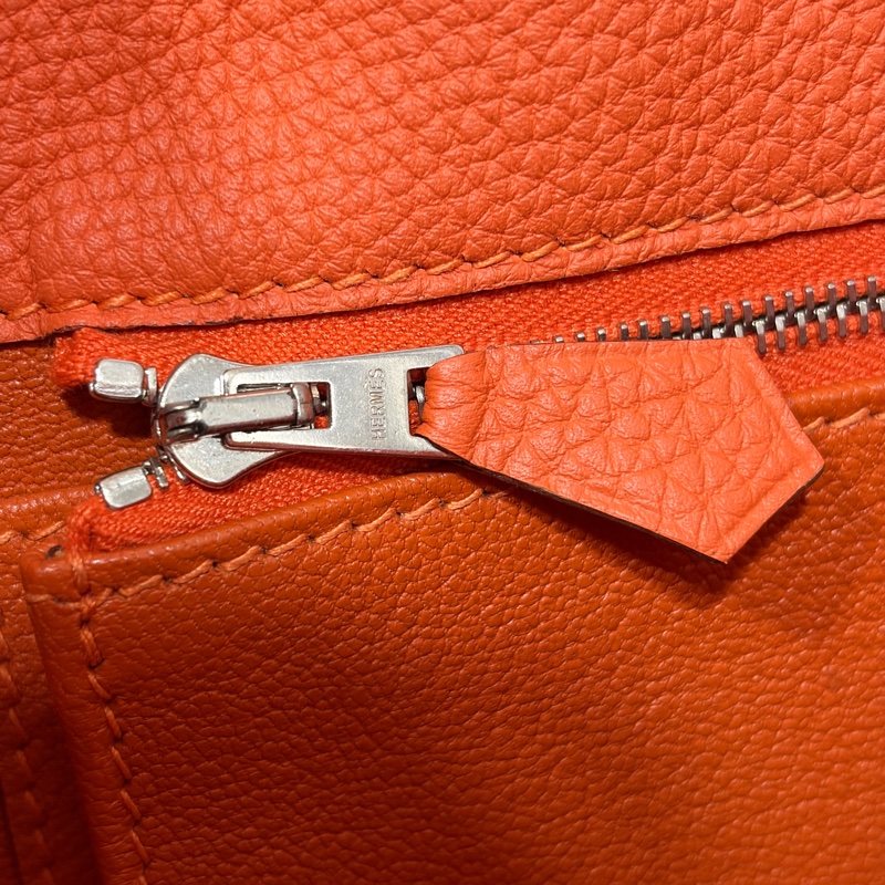HERMES SO KELLY 26 TOGO愛馬仕橘色銀釦凱莉包肩背包斜背包水桶包-40