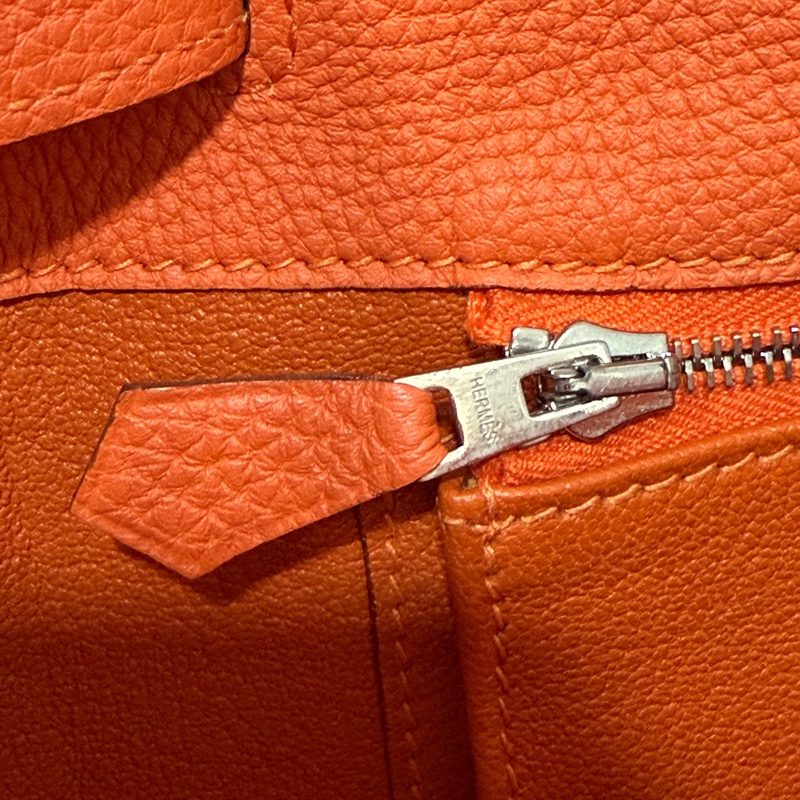 HERMES SO KELLY 26 TOGO愛馬仕橘色銀釦凱莉包肩背包斜背包水桶包-41