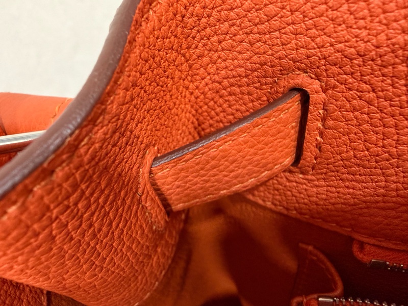HERMES SO KELLY 26 TOGO愛馬仕橘色銀釦凱莉包肩背包斜背包水桶包-50