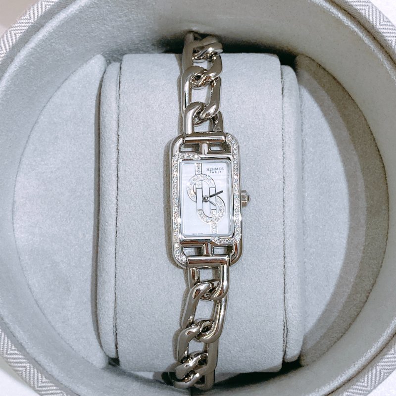 TW4876 Hermes 愛馬仕帶鑽女錶 Nantucket Watch 29 mm Small Model 48+24 Diamonds (0.23 ct+0.094 ct)-2