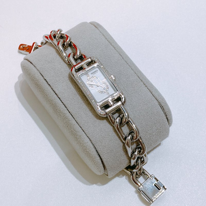 TW4876 Hermes 愛馬仕帶鑽女錶 Nantucket Watch 29 mm Small Model 48+24 Diamonds (0.23 ct+0.094 ct)-3